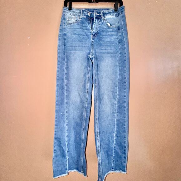 Sidefeel Women's Blue Denim Double Stitch Straight Leg Jeans - Size 6 Short - Picture 1 of 8